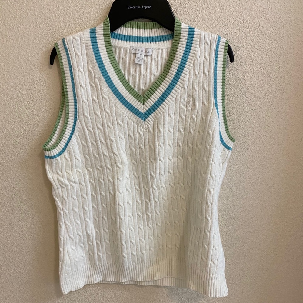 Sweater Vest white Charter Club women’s large